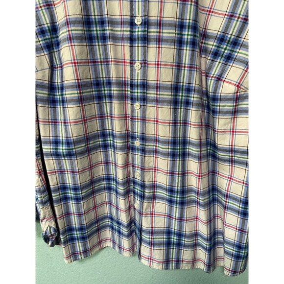 Talbots Plus Petite Women's Blue and Pink Plaid Shirt with Silver Lining Size 2x - Picture 6 of 8